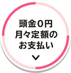 頭金0円月々定額のお支払い