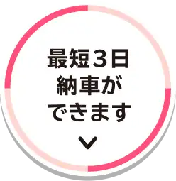 最短3日納車ができます